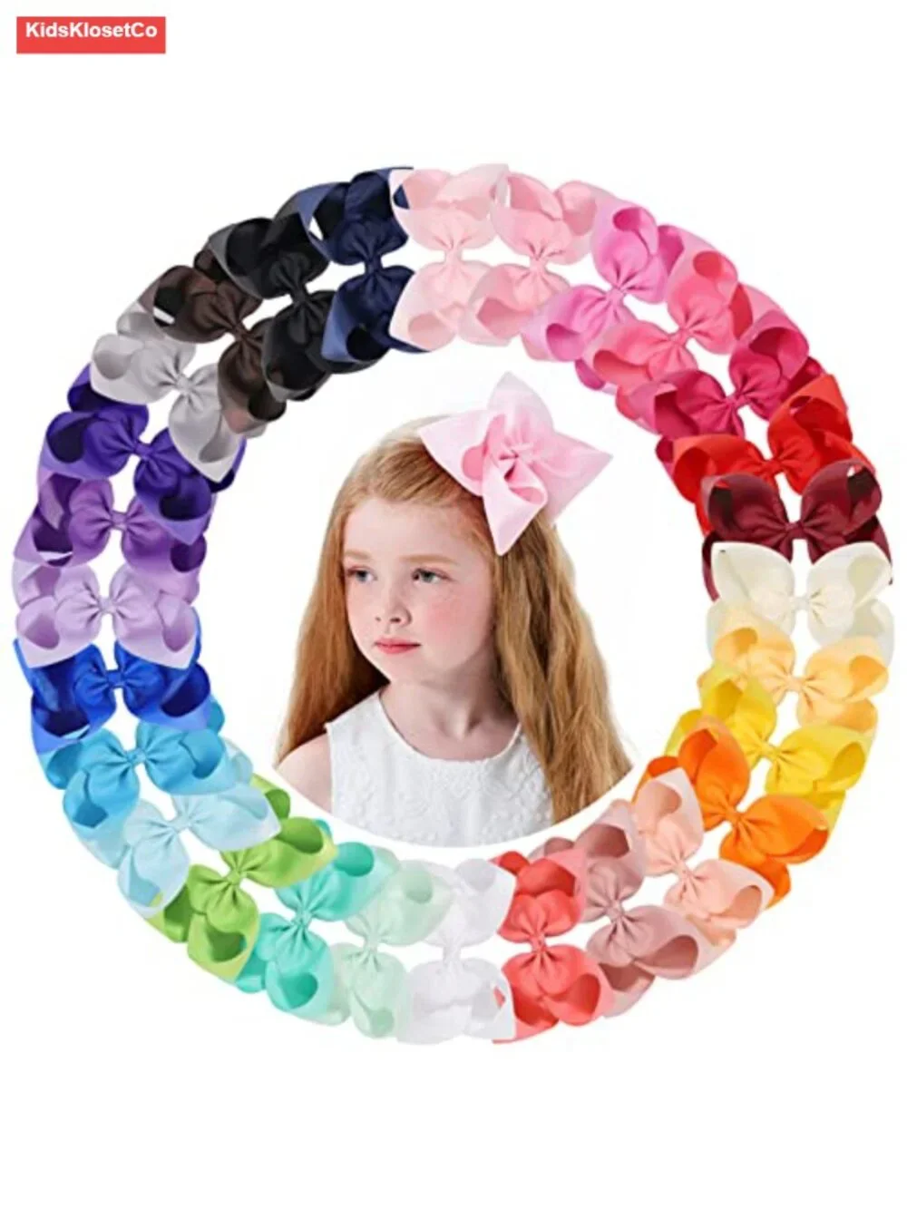 28 Huge Hair Bows with Alligator Clips for Girls Toddlers Teens